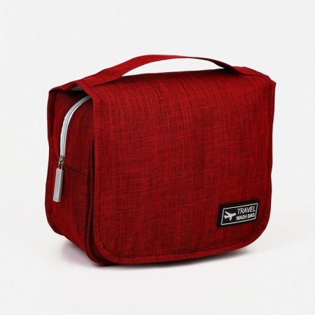 Velcro cosmetic bag, with hook, burgundy color