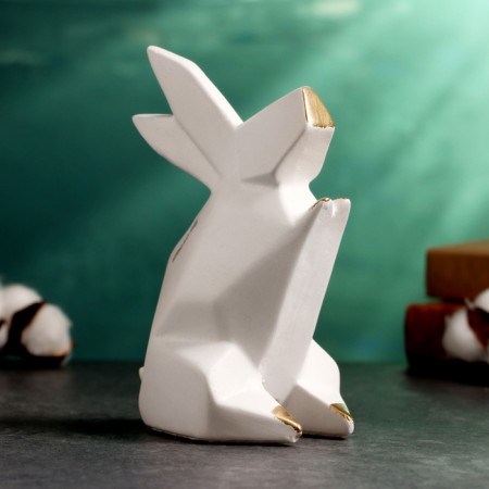 Piggy bank "Hare Origami" Bely, 18 x13x10cm-1
