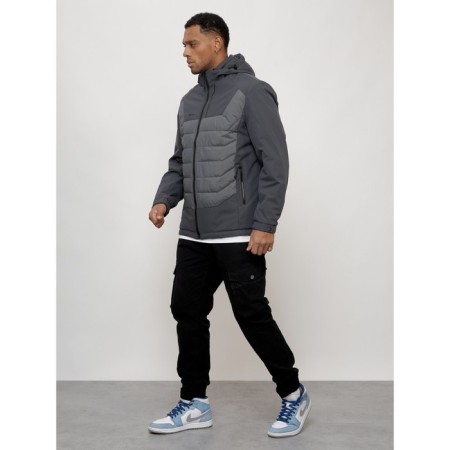 Male spring jacket, size 48, dark gray color-1