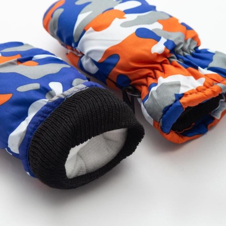 Winter children's mittens minku "khaki", central orange, rr 15-16 (17*7 cm)-3