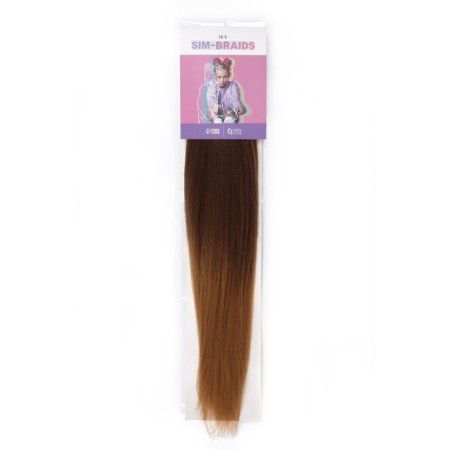 SIM-BRAIDS Kanecalon Two-color, corrugated, 65 cm, 90 gr, light/light blond color (#FR-6)-2