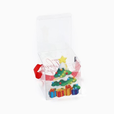 Gift New Year's Folding PVC, "Christmas tree with gifts", 10 x 10 x 10 cm, New Year-3