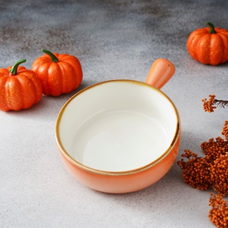 Porcelain cocoon Magistro "Cerera", 500 ml, d = 15 cm, color orange color-3