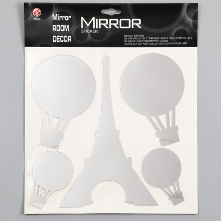 Interior mirror sticker "Eiffel Tower and balloons" 38x31 cm