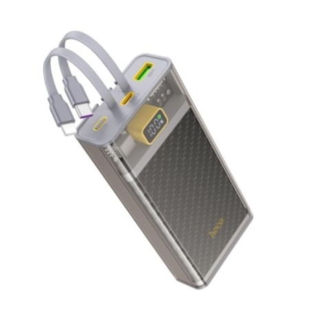 External battery Hoco J104A, 20,000 mAh, 2 Type -C, 1 USB, 1 Micro - USB, 3 A, display, gray-1