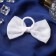 Hair elastic band "bow" Crystal cage, 9 cm, white