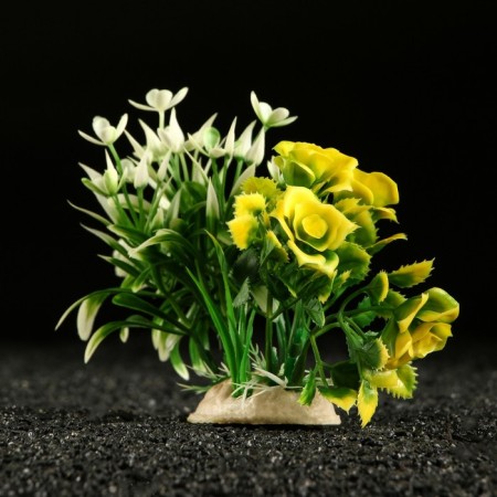 Artificial aquarium plant, 18 x 11 x 12 cm, white-2