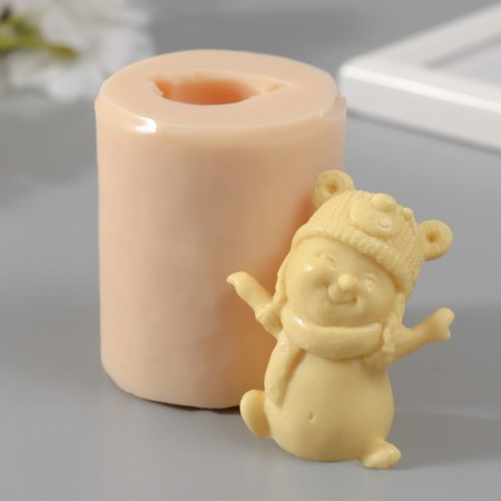 Mold Silicon "Snowman in a hat" 5 cm