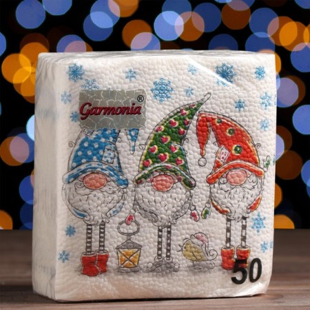 Paper napkins "Color Harmony", 24x24 cm, 50 pcs, with a pattern "Fairytale Dwarves"-3