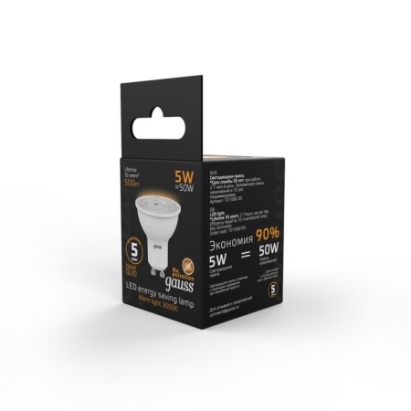 LED LED BLACK 5W MR16 3000K TEPP. Bel. GU10 500LM GAUSS 101506105-3