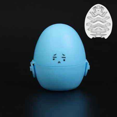 Masturbator EGG OKI-hips, embossed, in a case for storage, blue