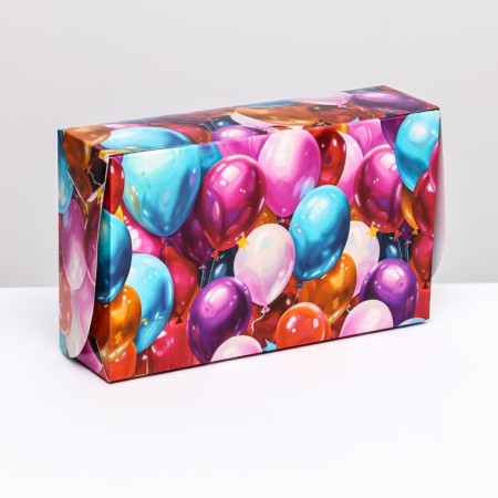 Folding box with a window for marshmallows "Balls", 25 x 15 x 7 cm-2