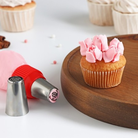 Confectionery nozzle "Tulip", d = 3 cm, output 1.8 cm, stainless steel-1