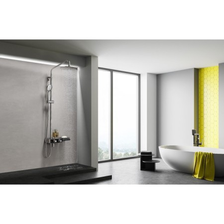 Lemark Tropic LM7009C bath mixer, single -leaf, tropical shower, watering can, chrome/black 90371-2
