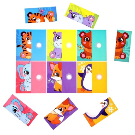 Developing Velcro game "Find half. Zoo"-3
