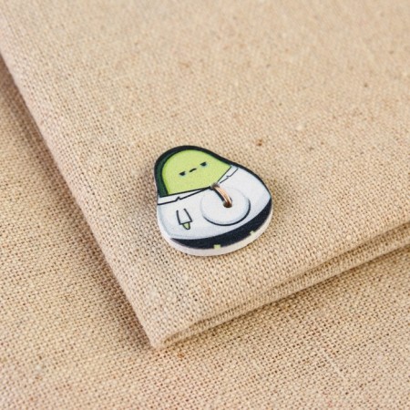 A set of wooden buttons "Avocado", 10 pcs, 2.1 x 2.5 cm-1
