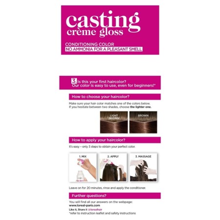 L’Oreal Casting Creme Gloss hair dye-carriage, without ammonia, shade 500 light chestnut-3