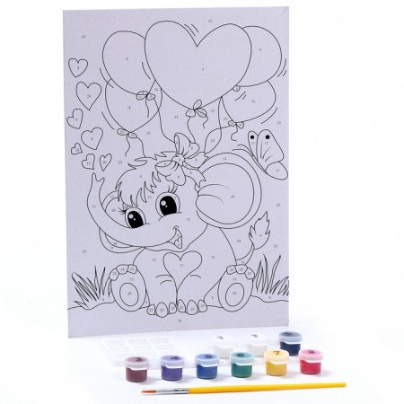 Picture on numbers for kids "Funny elephant"-1