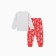 New Year. Pajama nursery (longshille/trousers), gray/red color, height 140 cm