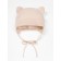 A cap on ties with ears Children's Amarobaby Pure Love Kitten, with a lining, size 46-48 cm, milk color