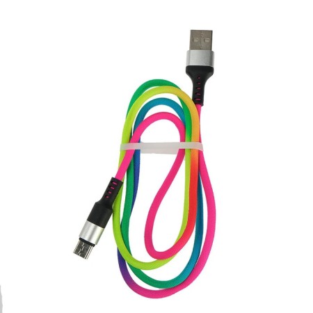 Cable Luazon, Type -C - USB, 2 A, 0.9 m, nylon braid, multi -colored-4