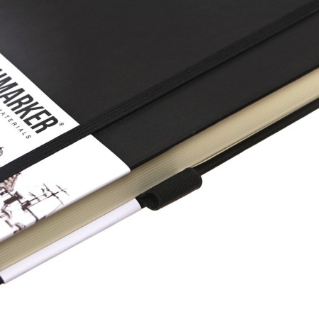 Sketchmarker sketchbook, 130 x 210 mm, 80 sheets, solid cover of artificial leather, black, block 140 g/m2-5