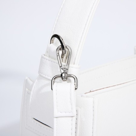Women's bag on the zipper Textura, small size, white color-3