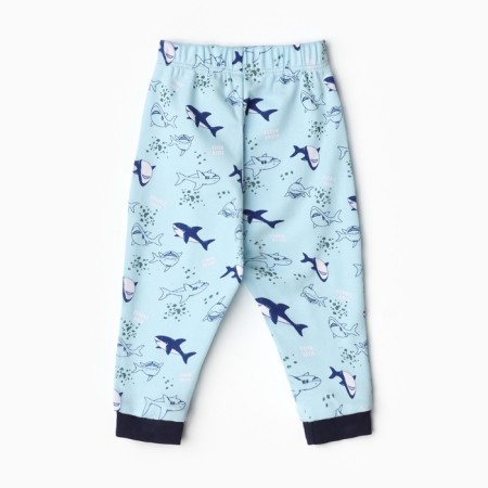 Pants are children, the color is blue/sharks, height 74 cm-3