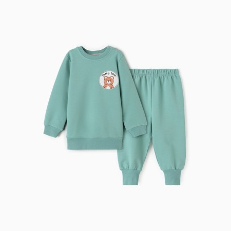 Kit for children (jumper, trousers), dusty mint color, height 80 cm