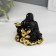 NECKE Polystone "Hotey with gold ingots and coins" Black 4x5.7x5.5 cm