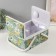 Casket for needlework "Green Flower Polyanka" 19x26x14.5 cm