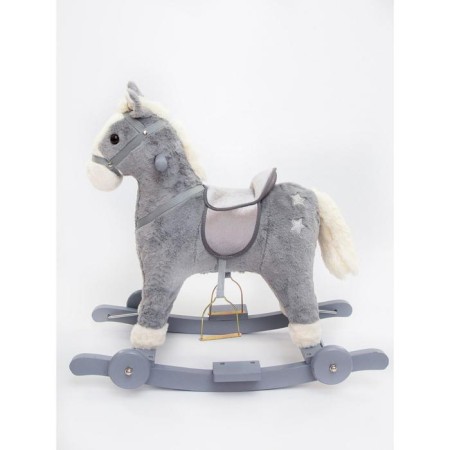 Horse Patal-rocking Amarobaby Prime, with wheels, 63x35x60 cm, gray color gray