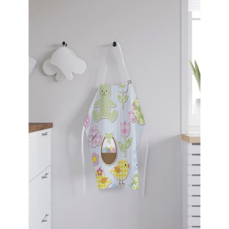 Apron kitchen with a photo print "Easter elements for scrapbooking", adjustable, size OS-1