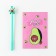 Gift set for the girl "Avocado", bag, handle, notebook, pink color