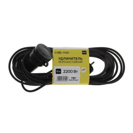 Удлинитель в бухте Luazon Lighting, 1 розетка, 10 м, 10А, ПВС 3х0,75мм2, с з/к, IP44-4