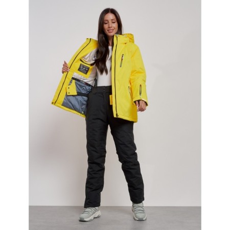 Ski costume female winter, size 50, yellow color-12