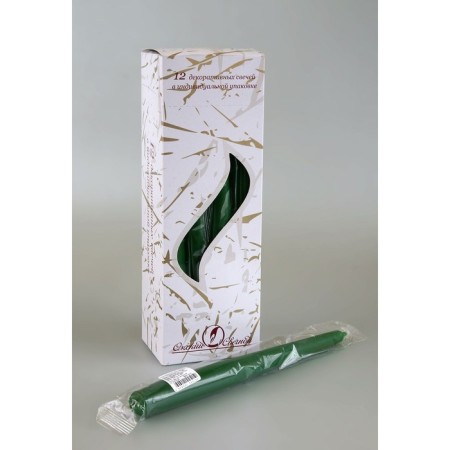 Antique candle, 2.3x 24.5 cm, 5 hours, 55 g, dark green-1