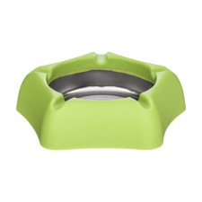 Ash for a house of stainless steel, for cigarettes and sticks, 13 x 13.3 cm, green