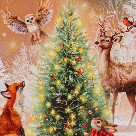 New Year. Gift package "animals at the Christmas tree", 11.5 x 14.5 x 6.5 cm.-2