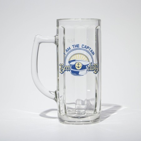 Glass mug for beer "Hamburg. Captain ", 500 ml, MIX drawing-2