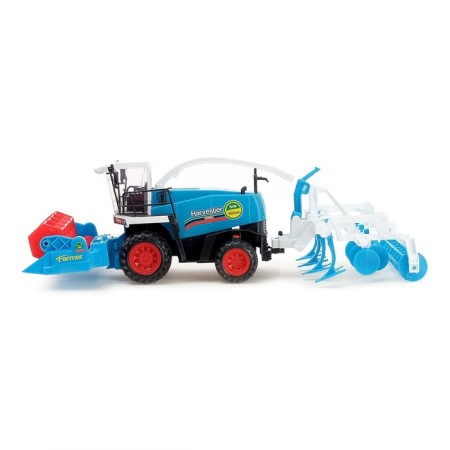 Inertial Tractor "Combine", with a trailer, color mix-1