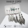 Earrings set of 6 pairs "hippies" Dreams Clover, colored in black silver