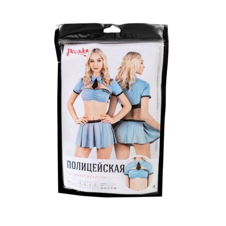 The upper part of the Police costume, Pecado BDSM, top, jacket, tie, blue, 42-5