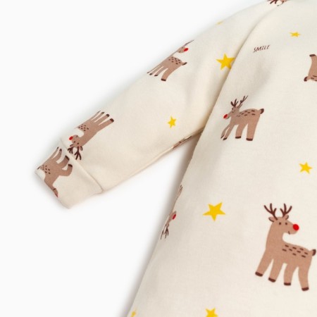 Combineson crumb I "Merry XMAS", height 68-74 cm, beige color-6