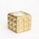 Candle "Square to a Point" in a candlestick of gypsum, 7.5x6.5 cm, gold