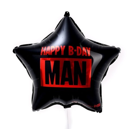 Foil ball 18 "Happy B-Day Man" Star, with a substrate-1