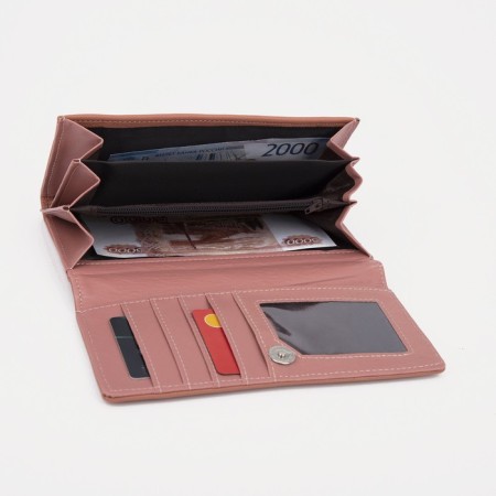 Women's wallet on magnet, pink color-3