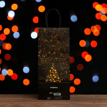 Craft package for the bottle "New Year tree" 14 x 8 x 32 cm-1