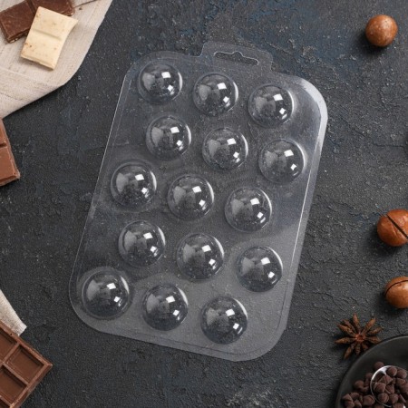 Form for chocolate and sweets Plastic “Sphere sweets”, 30 mm, color transparent color-3