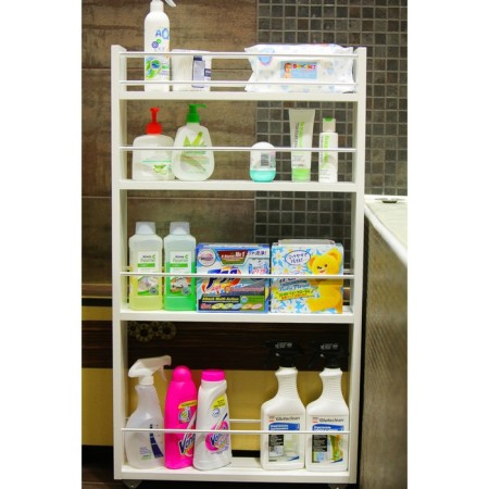 A sliding floor, for the kitchen and bathroom 94x52x16 cm, 4-storey, white color-4